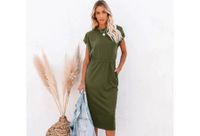 Midi jurk met zakken in de sale! - thumbnail