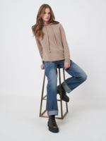 Cashmere hoodie met trekkoord met gedraaid detail Cashmere hoodie met trekkoord met gedraaid detail