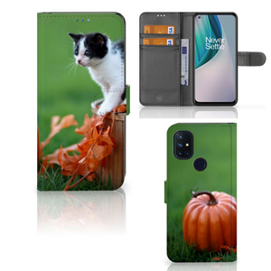 OnePlus Nord N10 Telefoonhoesje met Pasjes Kitten