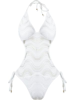 Amir Slama cut out pattern swimsuit - Blanc