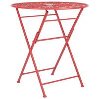 Beliani - SCARIO - Tuintafel - Rood - IJzer