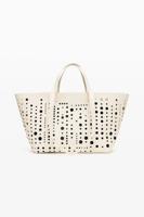 Shopper tas met cirkels - WHITE - U