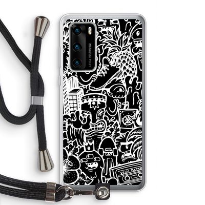 Vexx Black Mixtape: Huawei P40 Transparant Hoesje met koord