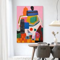 Urban Cotton Wandkleed 'Battle Of Colour' 110 x 145cm in Frame - black