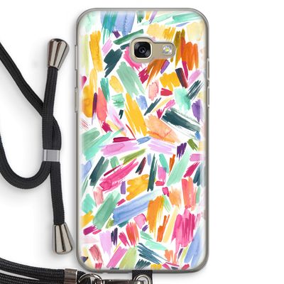 Watercolor Brushstrokes: Samsung Galaxy A5 (2017) Transparant Hoesje met koord
