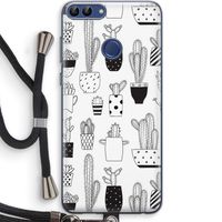 Cactusmotief: Huawei P Smart (2018) Transparant Hoesje met koord