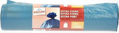 Paclan Huisvuil/afvalzak blauw 120 ltr 75 microgr (20 st)