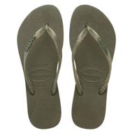 Havaianas Havaianas - Slim logo metallic Groen Rubber Teenslippers Dames