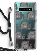 Cats: Samsung Galaxy S10 Plus Transparant Hoesje met koord