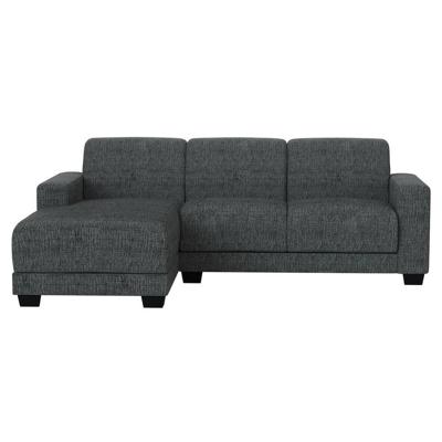 Leen Bakker - Bank Aberdeen Met Chaise Longue Links - Kansas - Stof - Grijs - 158x238x84 Cm