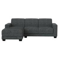 Leen Bakker - Bank Aberdeen Met Chaise Longue Links - Kansas - Stof - Grijs - 158x238x84 Cm