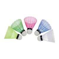 Badminton shuttle setje - 5x shuttles - kunststof - multi - badminton - buiten spelen   -