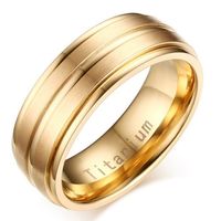 Titanium heren ring Goud 8mm