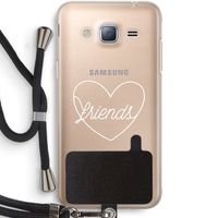 Friends heart pastel: Samsung Galaxy J3 (2016) Transparant Hoesje met koord