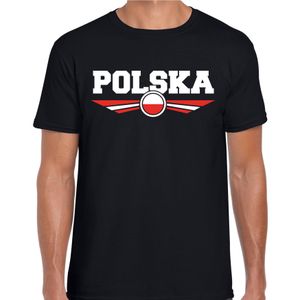 Polen / Polska landen shirt met Poolse vlag zwart voor heren 2XL  -