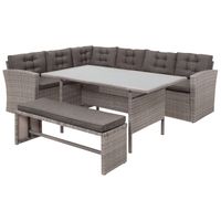 Beliani VITERBO - Loungeset-Grijs-PE rotan