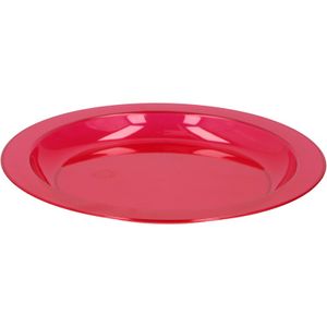 Ontbijtbordjes rood 20 cm kinderservies van plastic/kunststof