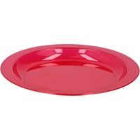 Ontbijtbordjes rood 20 cm kinderservies van plastic/kunststof