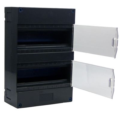 Lege groepenkast 2 rij zwart met buisinvoer en blindplaat 220x330mm SEP CHB24 IP40