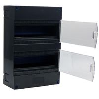 Lege groepenkast 2 rij zwart met buisinvoer en blindplaat 220x330mm SEP CHB24 IP40