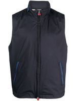 Kiton gilet zippé à logo - Bleu