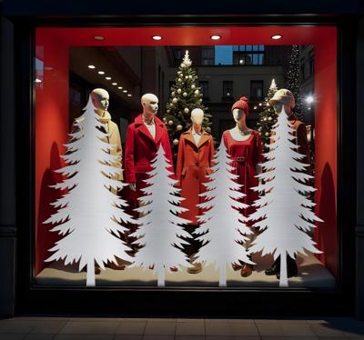 Kerst raamsticker Winterbomen