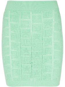 Balmain minijupe à motif monogrammé - Vert