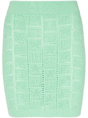 Balmain minijupe à motif monogrammé - Vert