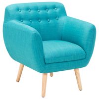 Beliani MELBY - Fauteuil-Blauw-Polyester