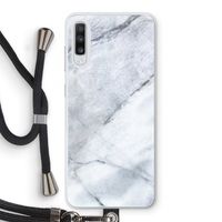 Witte marmer: Samsung Galaxy A70 Transparant Hoesje met koord