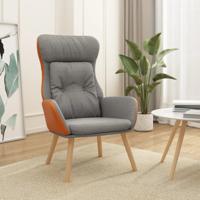 Relaxstoel stof en PVC lichtgrijs