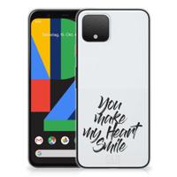 Google Pixel 4 | Siliconen hoesje | met naam Heart Smile