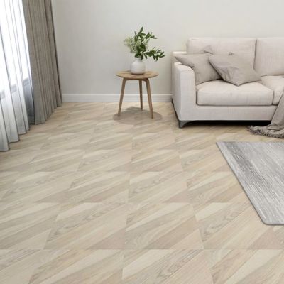 VidaXL Vloerplanken 20 st zelfklevend 1,86 m² pvc gestreept beige