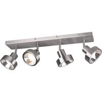 LED Plafondspot 4-Lichts Rechthoek Mat Nikkel Aluminium GU10