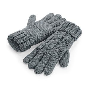 Gebreide melange handschoenen grijs voor volwassenen L/XL  -