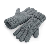 Gebreide melange handschoenen grijs voor volwassenen L/XL  -