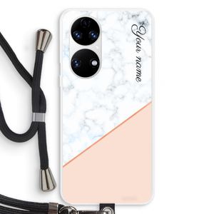 Marmer in stijl: Huawei P50 Transparant Hoesje met koord