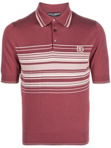 Dolce & Gabbana polo à rayures - Rouge