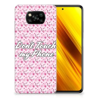 Xiaomi Poco X3 | Poco X3 Pro Silicone-hoesje Flowers Pink DTMP Xiaomi Poco X3 | Poco X3 Pro Silicone-hoesje Flowers Pink DTMP