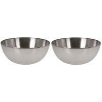 2x Salade serveerschaal RVS 20 cm   -