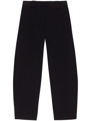 GANNI pantalon fuselé à fines rayures - Noir