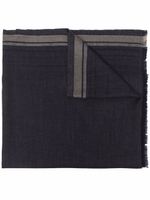 Brunello Cucinelli écharpe rayée à bords francs - Bleu