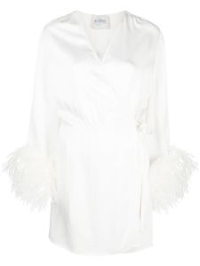 Art Dealer robe courte Iris à détails de plumes - Blanc