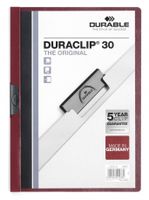 Durable Duraclip 30 stofklepmap PVC Bordeaux rood, Transparant