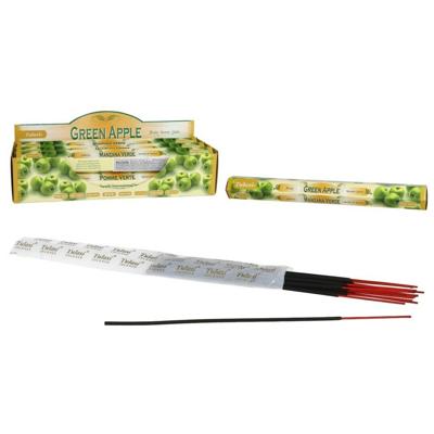 Wierook sticks in huisgeur Green Apple - 20x sticks van 22 cm - Ontspannend - 24 grams - appelgeur