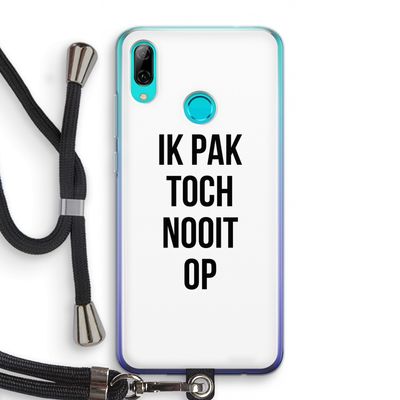Ik pak nooit op: Huawei P Smart (2019) Transparant Hoesje met koord