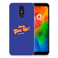 LG Q7 | Siliconen hoesje | met naam Never Give Up