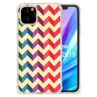 Apple iPhone 11 Pro Doorzichtige Silicone Hoesje Zigzag Multi Color