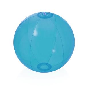 Opblaasbare strandbal plastic - transparant blauw - D28 cm - Strand buiten zwembad speelgoed