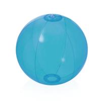 Opblaasbare strandbal plastic - transparant blauw - D28 cm - Strand buiten zwembad speelgoed